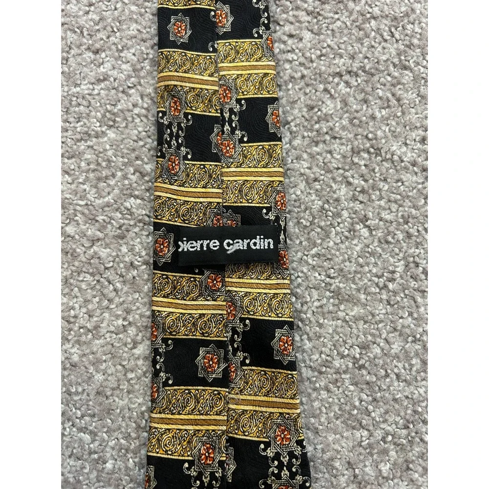 Pierre Cardin Necktie 2 Lot Mens OS Multi Good Silk Geometric Ornate Vintage